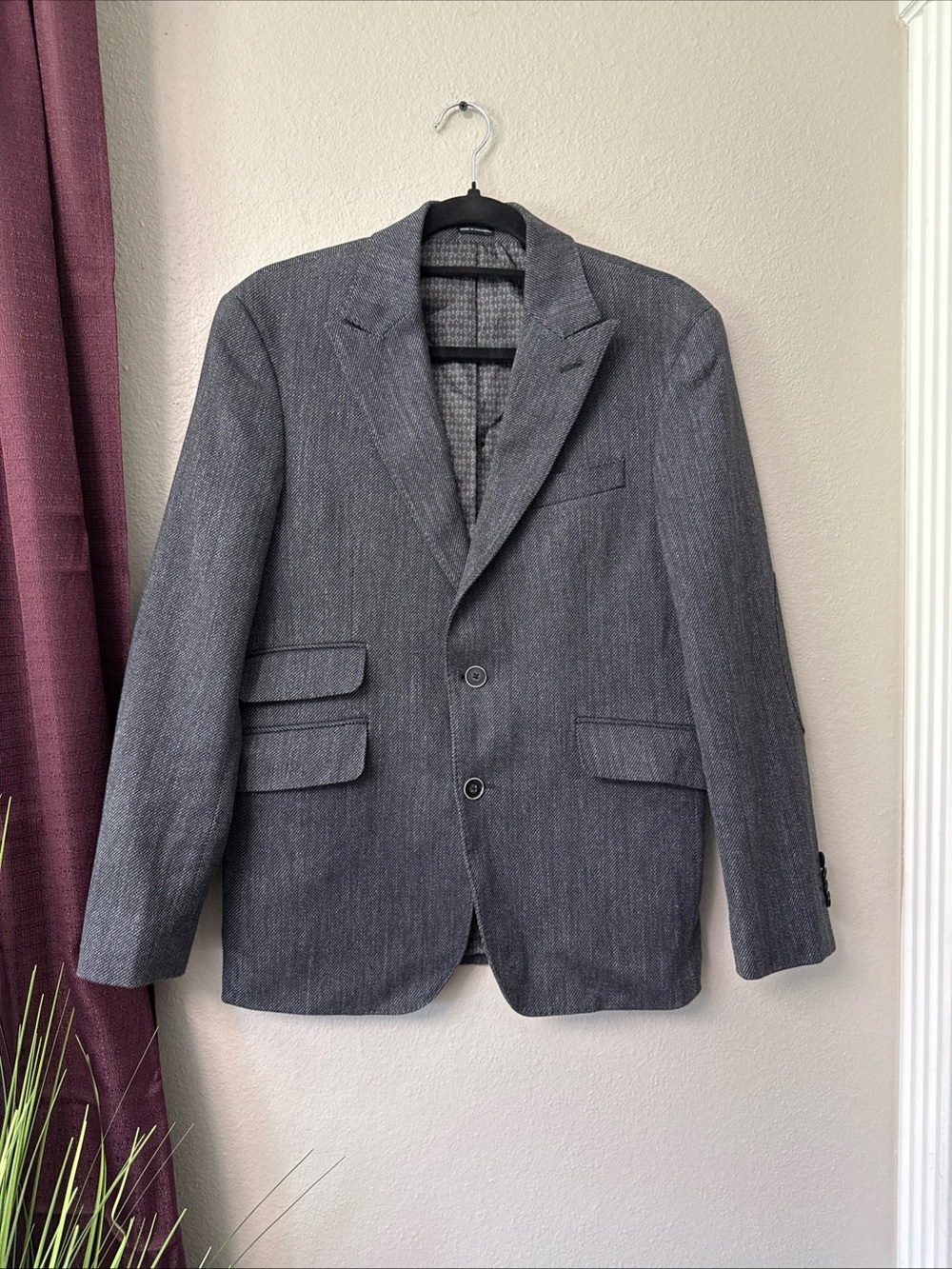 Joseph Abboud Men’s Navy Blue Tweed Blazer/Suit Jacket Size 36S